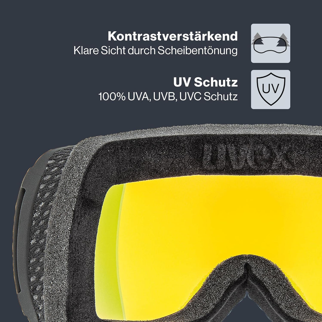 uvex Unisex Downhill 2100 Cv Skibrille (1er Pack) Einheitsgrösse black mat/orange-yellow, Einheitsgr