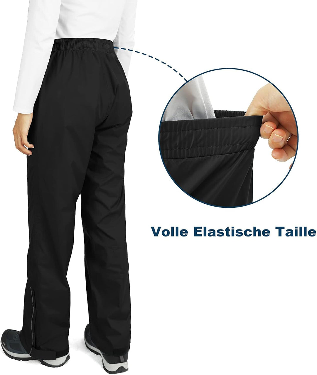Outdoor Ventures Damen Regenhose Wasserdicht Atmungsaktiv Gefüttert Überziehhose - Winddicht Packbar