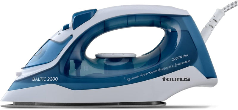 Taurus Baltic 2200 Bügeleisen, 2200 W, Silbersohle, hohe Gleitfähigkeit, Dampfstoss von 110 g/min, a