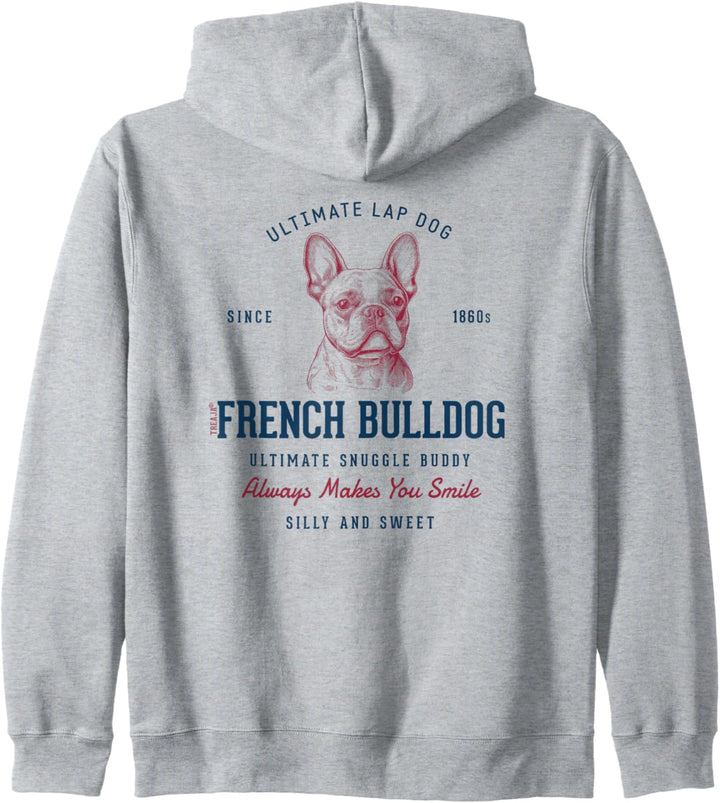 Retro-Stil Vintage Französische Bulldogge Kapuzenjacke