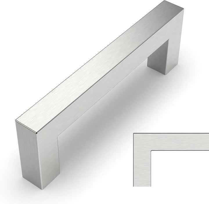 Amerdeco 10 Stück Möbelgriffe Gebürsteter Nickel Edelstahl-76mm Bohrlochabstand – Schrankgriffe, Küc