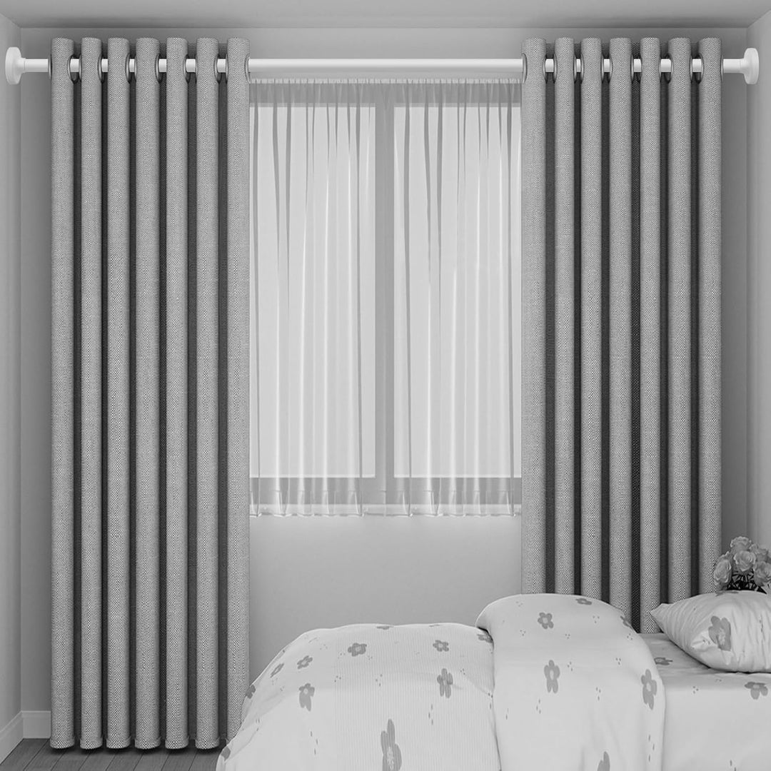 GOLDION Duschvorhangstange Teleskopstange Gardinenstange aus Edelstahl ohne Bohren Weiss Spannstange