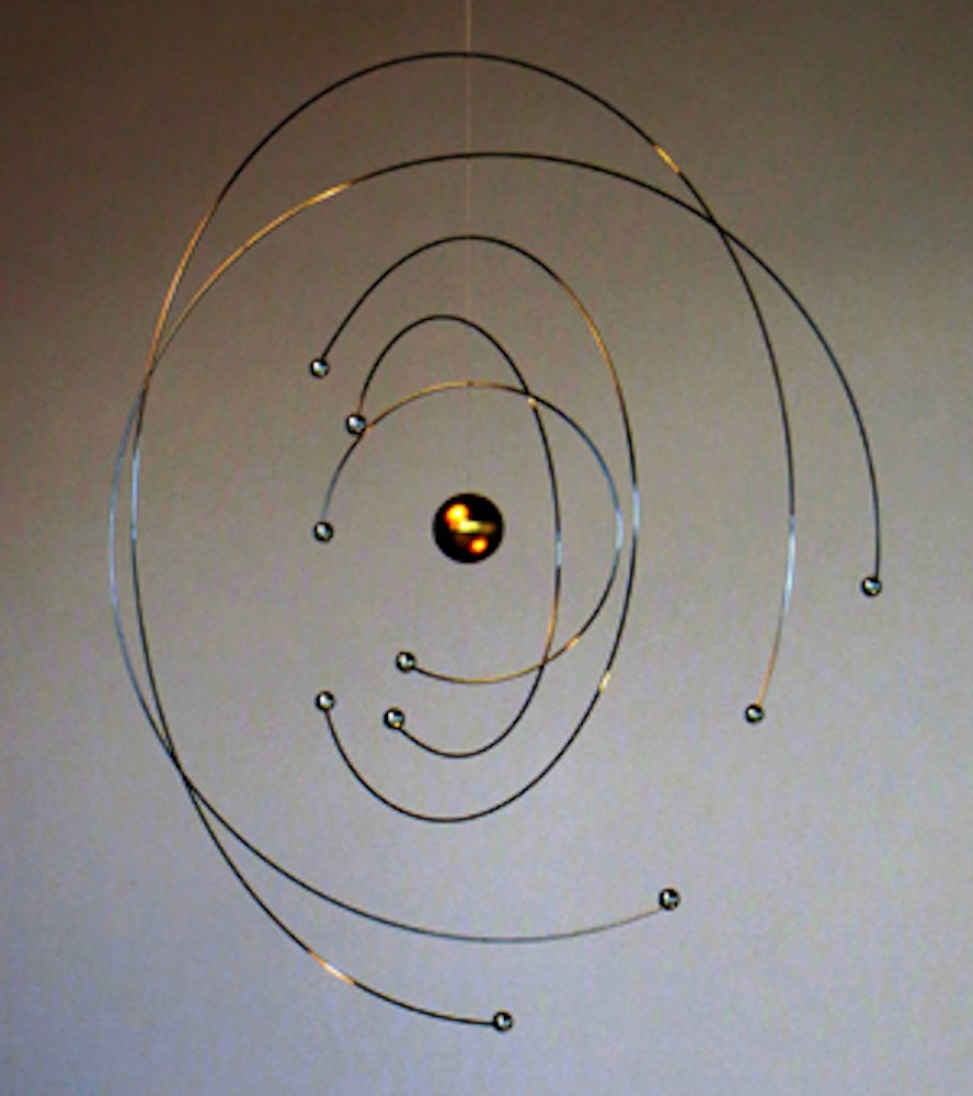 Flensted Mobiles 441 Niels Bohr Mobile, Stahl, Gold/Silber, 27x27 cm, Gold/Silber