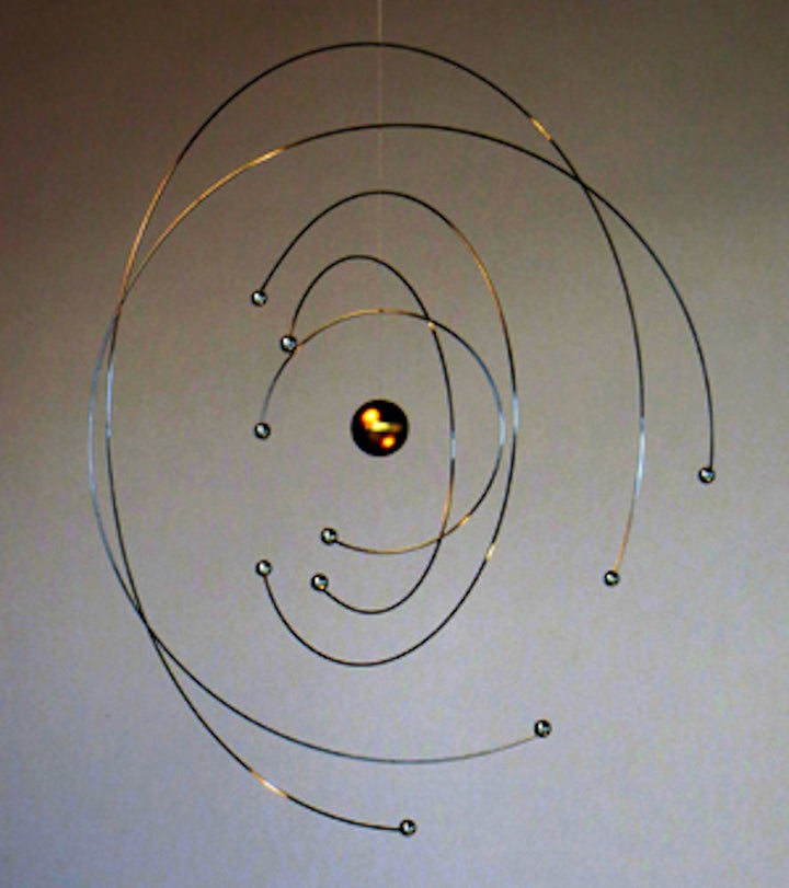 Flensted Mobiles 441 Niels Bohr Mobile, Stahl, Gold/Silber, 27x27 cm, Gold/Silber