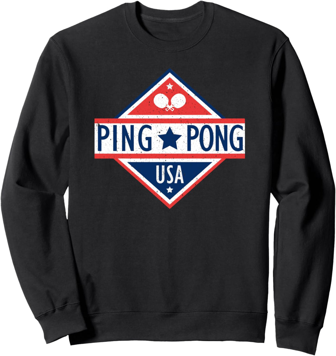 Tischtennis Vintage Ping Pong USA Tischsport Geschenk Sweatshirt