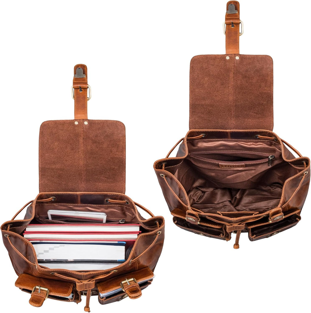STILORD 'Larissa' Grosser Echt Leder Rucksack im Vintage Look - Stilsicher Unterwegs Sein Sesto - Co