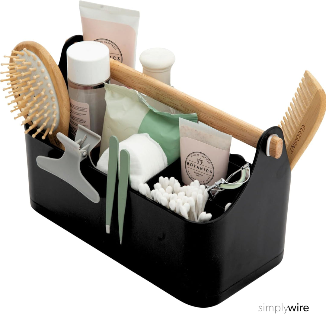 simplywire – Make-up-Organizer – Badezimmer-Caddy – Schwarz, Schwarz