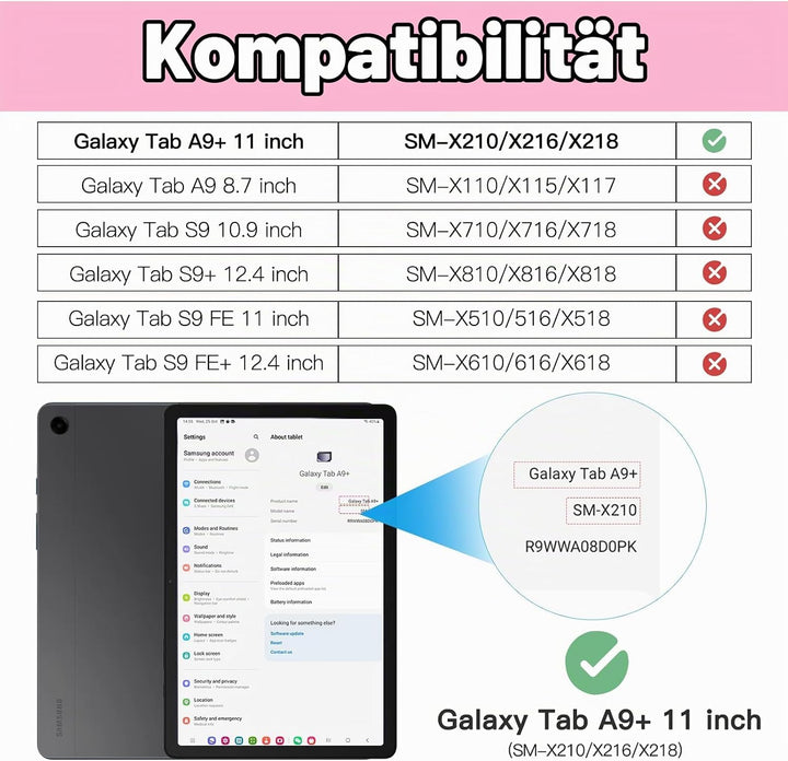 BRAECN für Galaxy Tab A9+ Hülle - Samsung Tablet A9 Plus 11" 2023 Bunt | Stossfeste Schutzhülle, 360