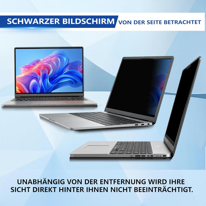 Magnetischer Laptop Blickschutzfolie 15,6 Zoll 16:9, Abnehmbarer Laptop Sichtschutzfilter und Blendf