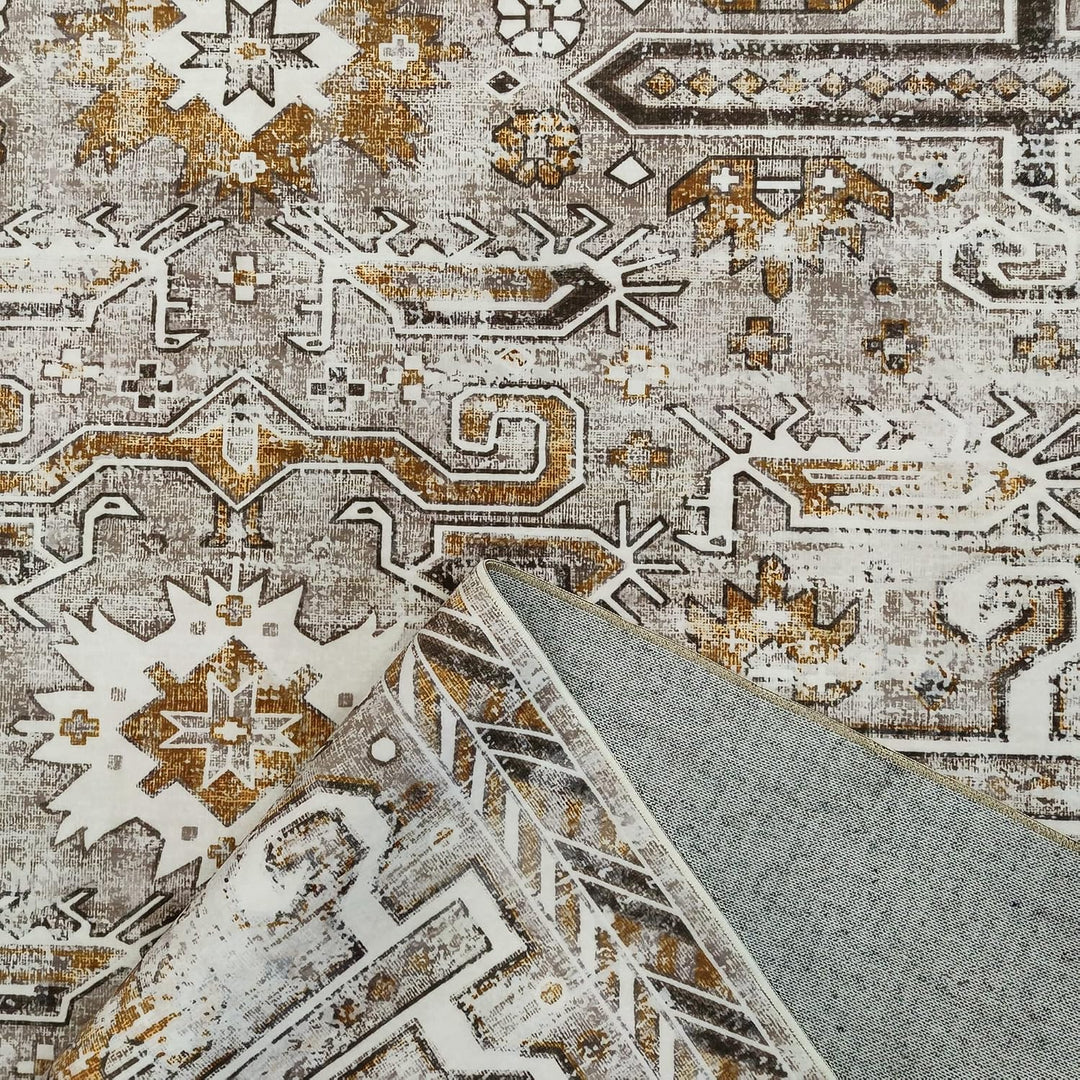 TESSO LIVING Vintage Oriental Teppich - Weich - Maschinenwaschbar - rutschfest - Premium Polyester F