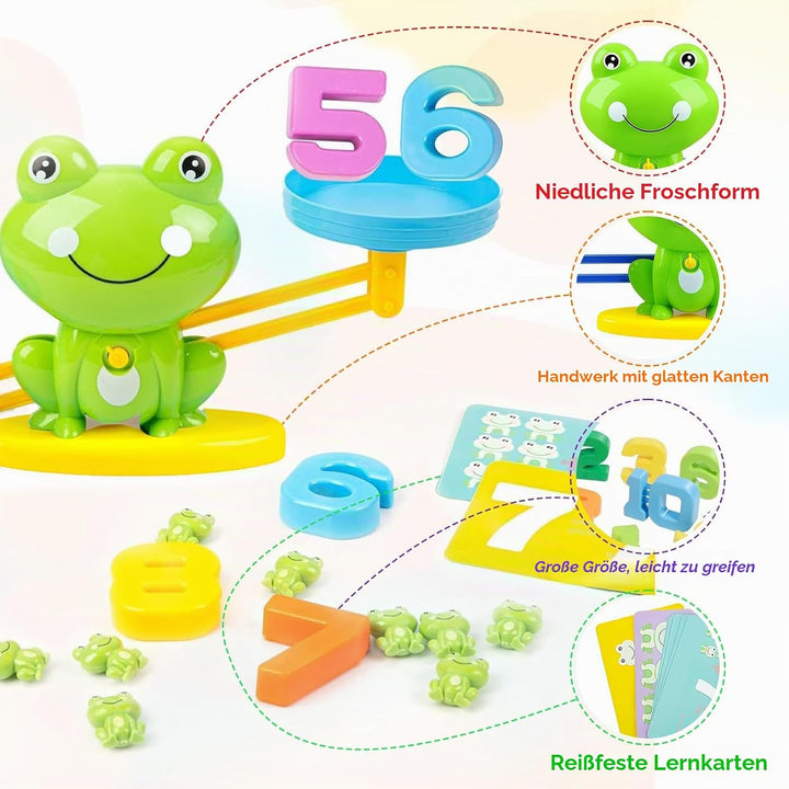 Lernspielzeug Mathe-Spiel, Zählen und Rechnen Lernen Frosch Lernspielzeug, Montessori Spielzeug für