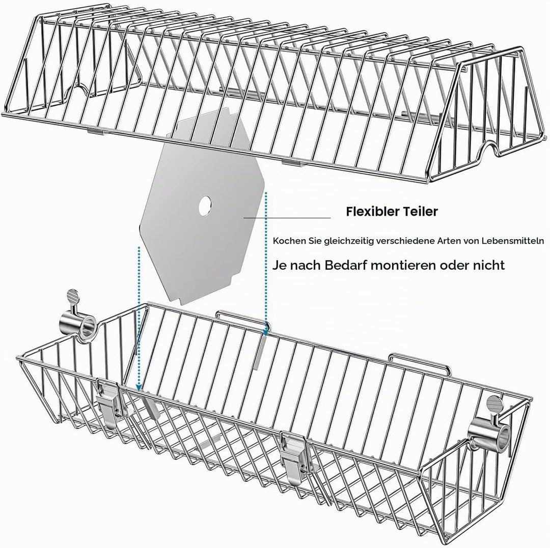 Onlyfire BRK-6041 Edelstahl Runde Tumble Rotisserie Drehspiess Korb Grillkorb passt für alle Gas Gri