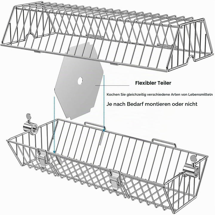 Onlyfire BRK-6041 Edelstahl Runde Tumble Rotisserie Drehspiess Korb Grillkorb passt für alle Gas Gri