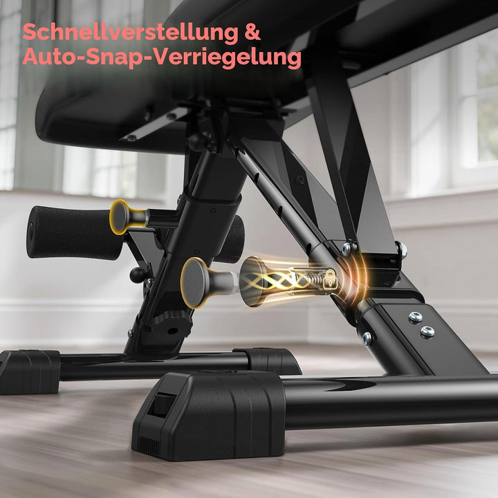 FLYBIRD Hantelbank, verstellbare Krafttrainingsbank für Ganzkörpertraining mit schnellem Zusammenkla