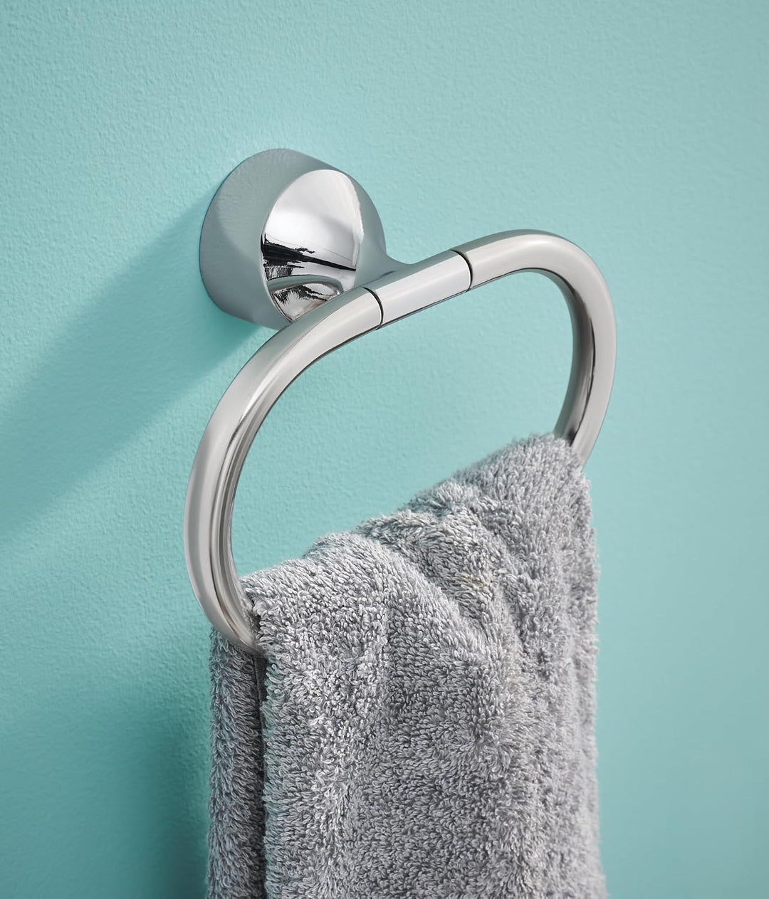 Moen MY3786CH Idora Handtuchring mit einem Pfosten, Chrom, Handtuchring