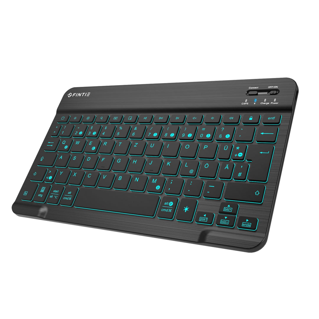 Fintie Beleuchtete Tablet Tastatur (Deutsches Layout QWERTZ), 10 Zoll Bluetooth Tastatur mit Hinterg