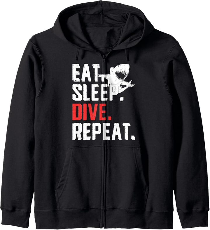 EAT SLEEP DIVE REPEAT Apnoe Ozean Tauchen Taucher Kapuzenjacke