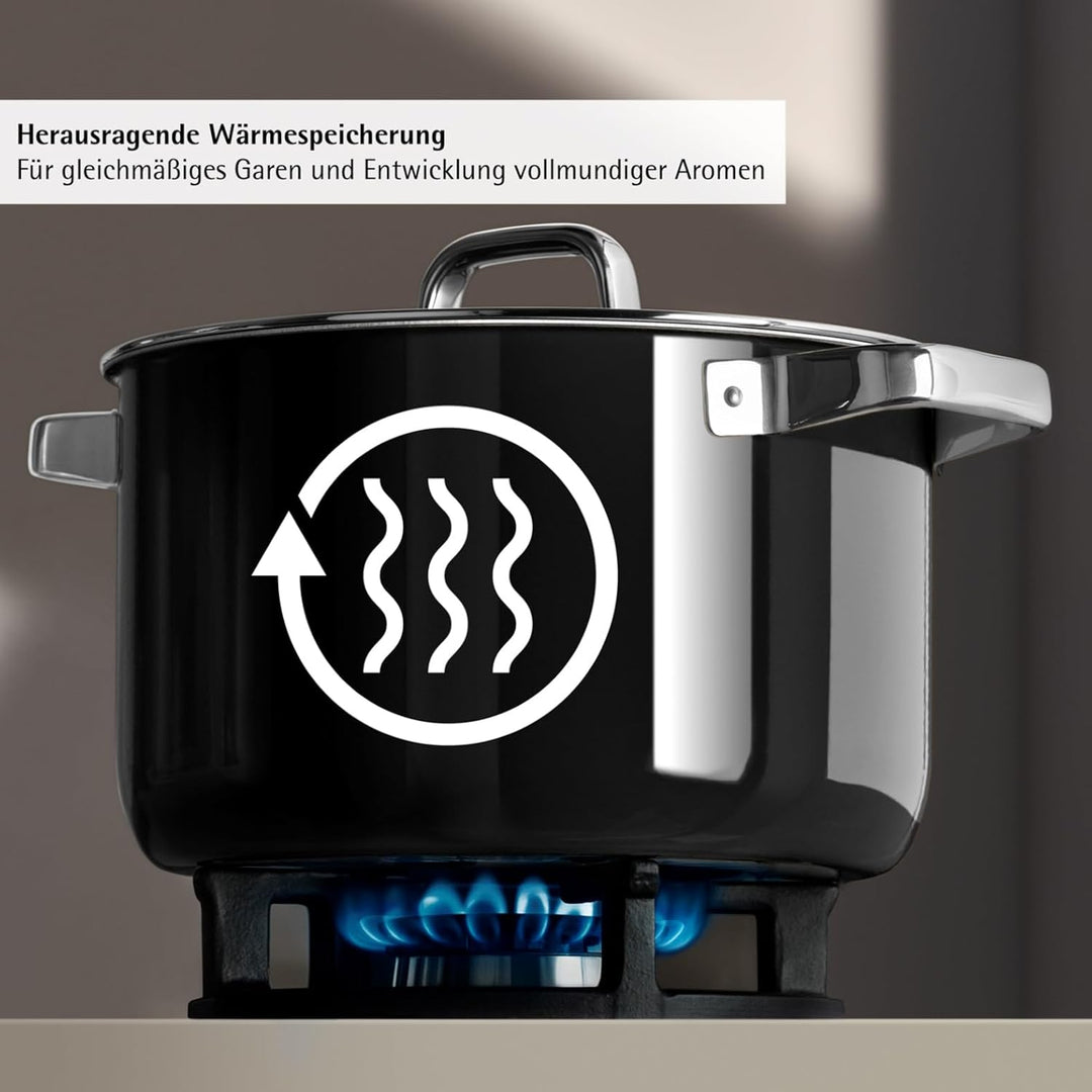 WMF Fusiontec Mineral Pro, Stielkasserolle mit Deckel, 16 cm, langlebiges, kratzfestes Material, Kas