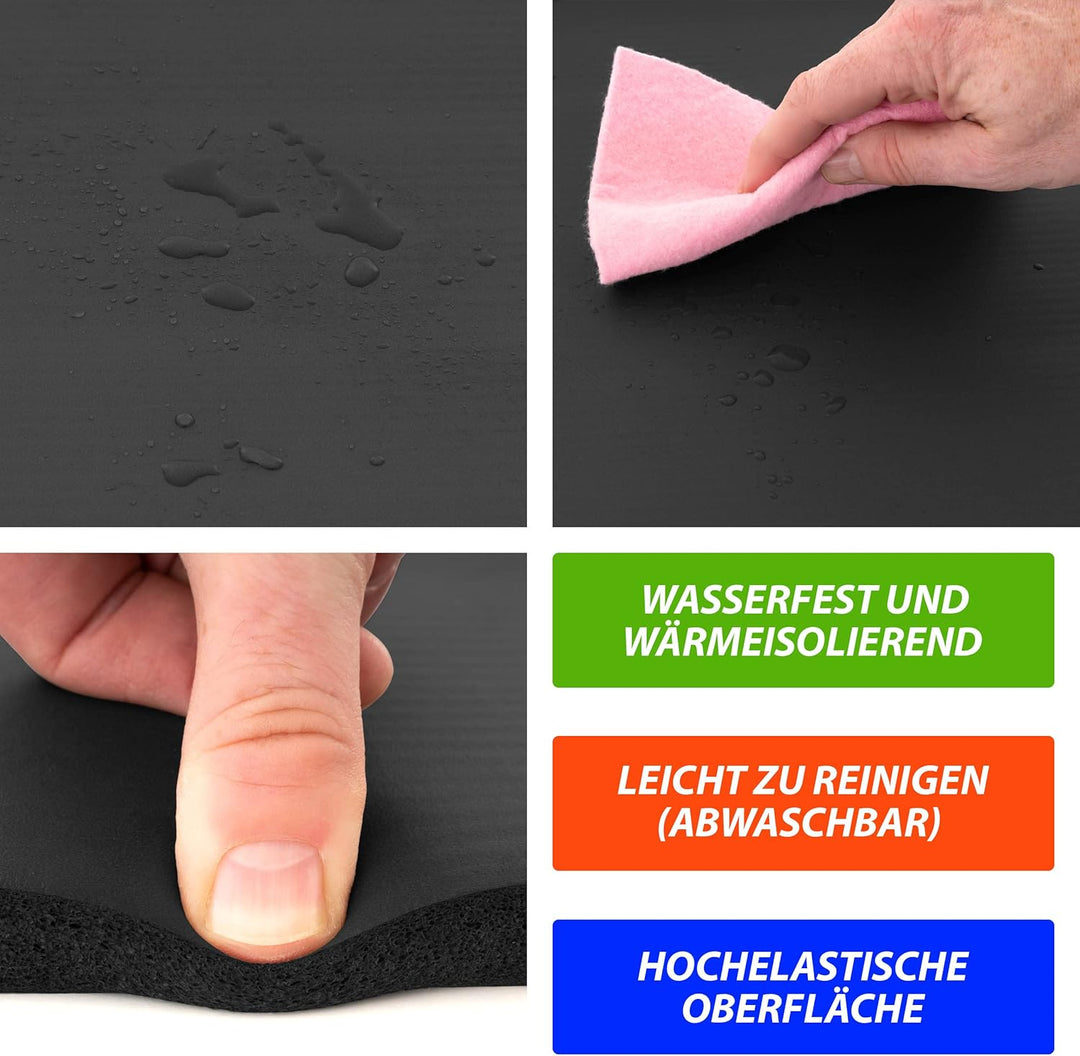MAXXIVA® Yogamatte - 190x60x1,5 cm oder 190x100x1,5 cm, mit Tragegurt, Phthalatfrei, Rutschfest, Far