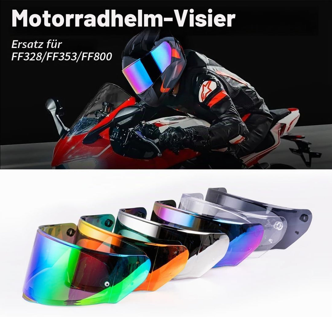 Helmvisier für LS2 FF328/FF353/FF800,Motorradhelm Visier,Motorrad Windschutz Helm Objektiv Visier Vo