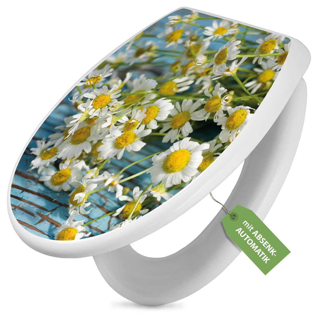 banjado Toilettendeckel mit Absenkautomatik 44,5x37cm - Soft Close Toilettensitz - WC Sitz mit Absen