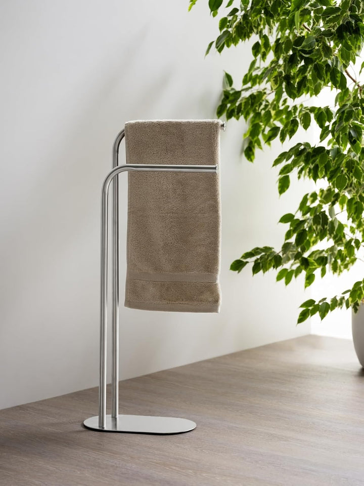 Handtuchständer Mod. Levante freistehender Edelstahl Handtuchhalter platzsparend satiniertes Metall