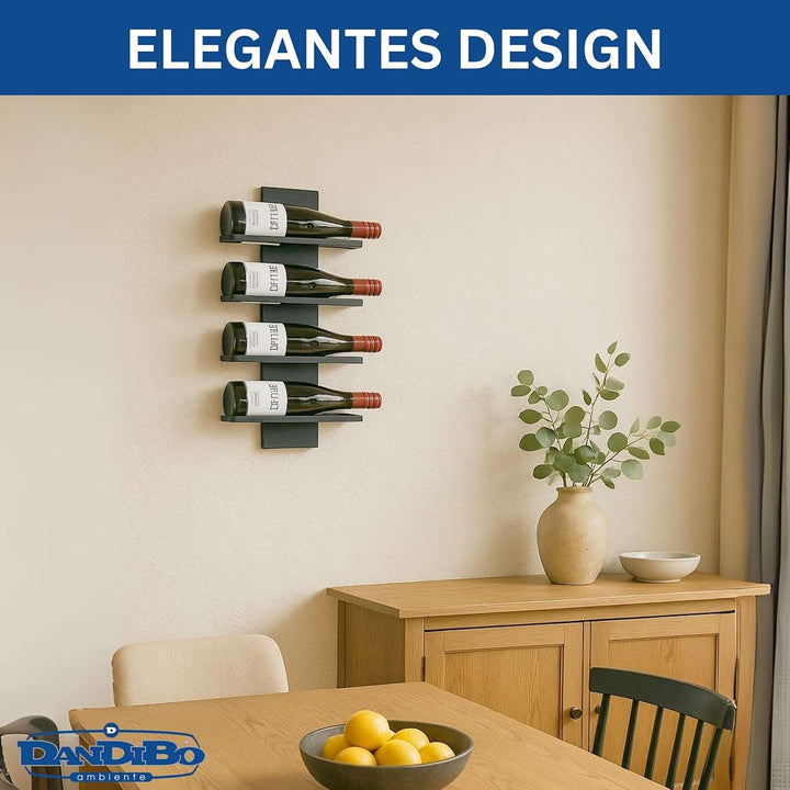 DanDiBo Weinregal Wand Metall Schwarz Modern 96695 Grün Flaschenregal Schmal Wandmontage Wine Rack W