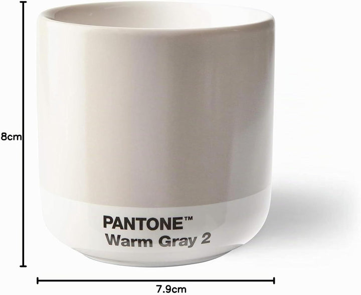 Pantone doppelwandiger Porzellan-Thermobecher Cortado, ohne Henkel, 190ml, 4er-Set in Geschenkbox, W