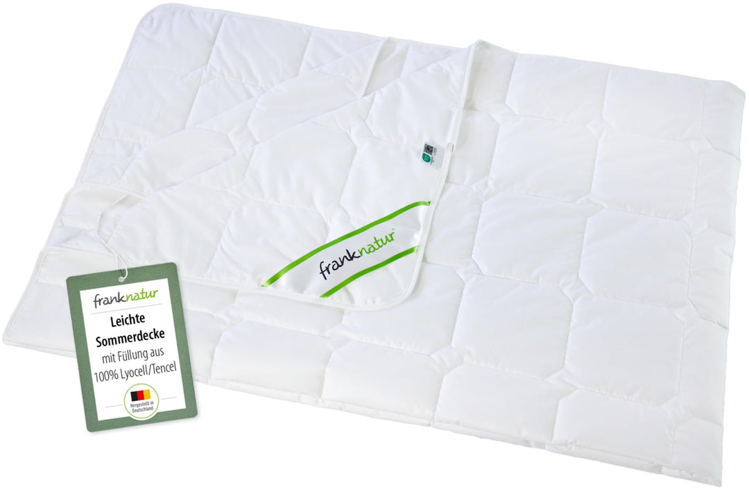 franknatur Sommerdecke Lyocell Tencel Baumwolle Bettdecke 200x220 Weiss 200 x 220 cm, 200 x 220 cm