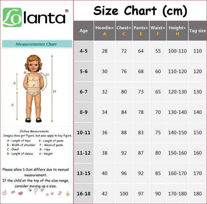 LOLANTA Mädchen Hip Hop Kleidung, Street Dance Outfit, Hoodie, Joggerhose Kinder Trainingsanzug Set,
