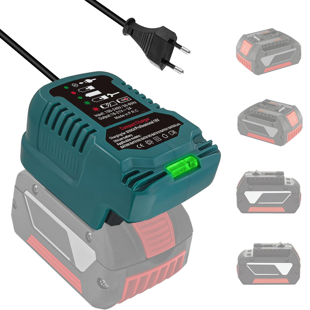 Ladegerät für Bosch Professional 18V Akku, 220V Ultraschnellladegerät für Bosch Procore GBA 18V Syst