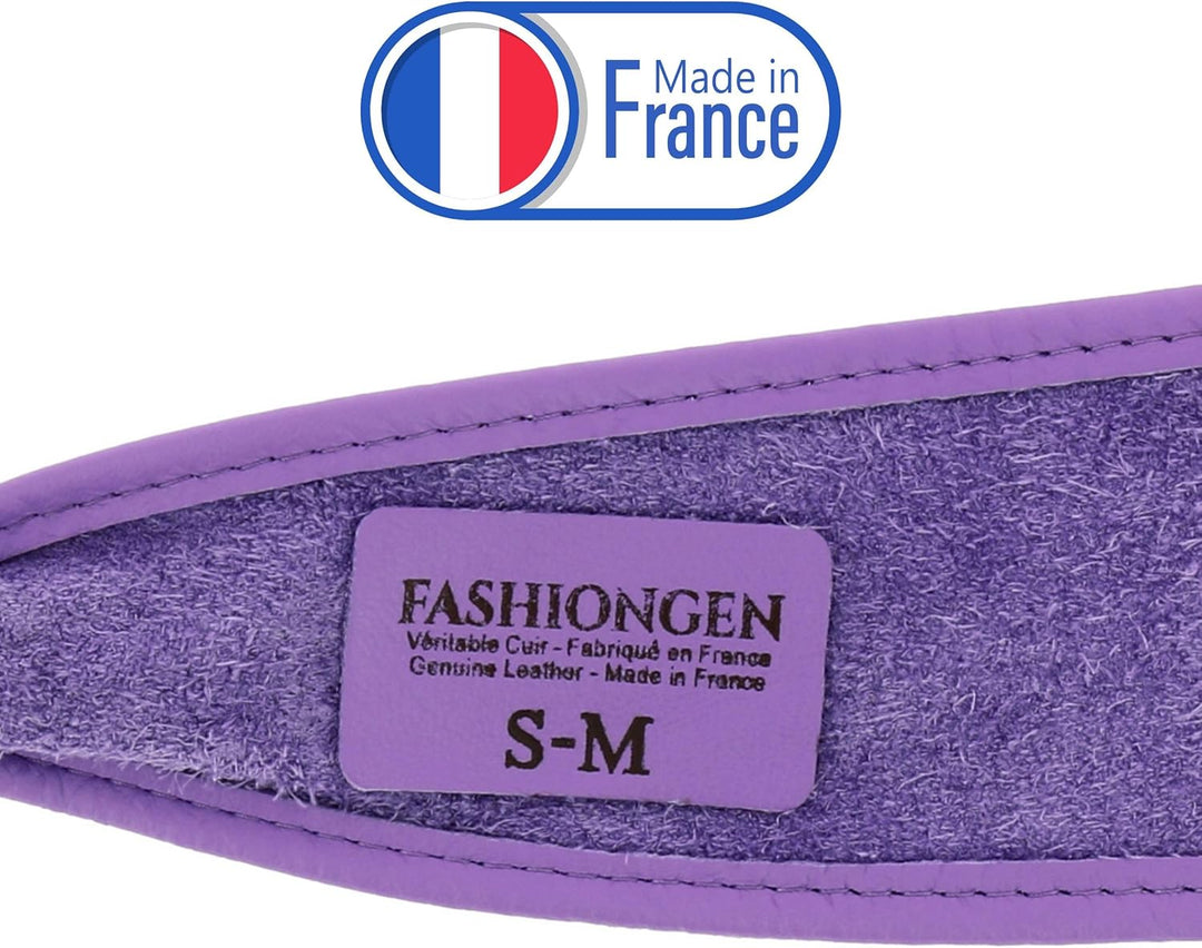 FASHIONGEN - Echtem Rindsleder Vollnarbenleder Obi Gürtel für Damen, Bindgürtel, CASSIANE Lila L-XL,