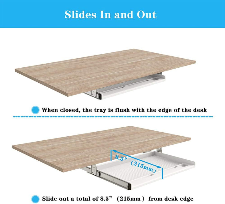 FRMSAET Büromöbelzubehör Tastaturschublade unter dem Schreibtisch Mehrzweckfach mit Einstellbarer Hö