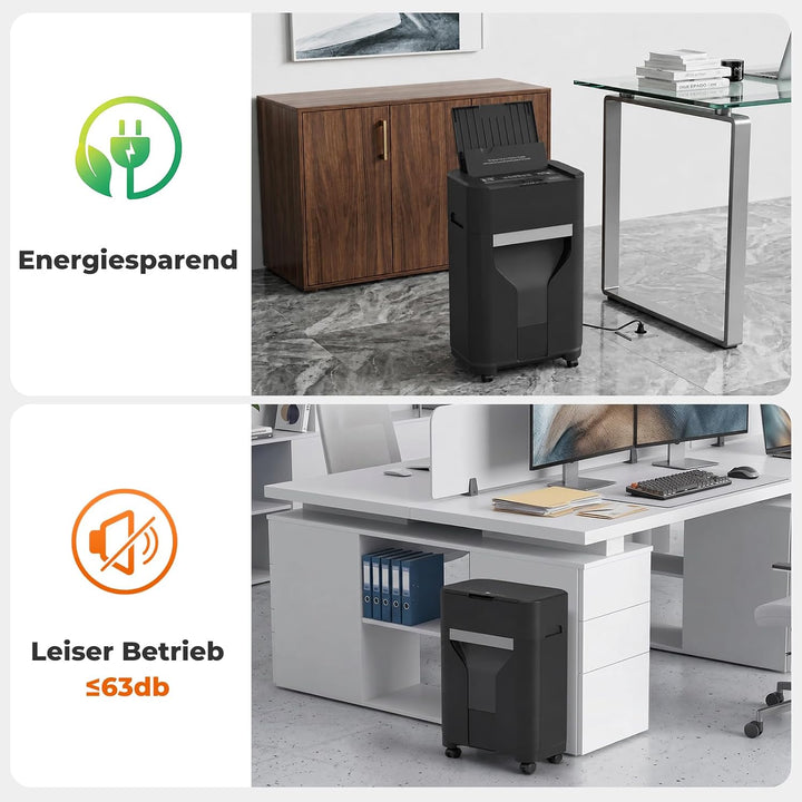 Automatischer 100 Blatt Aktenvernichter P-4 Partikelschnitt Aktenvernichter, 6 Blatt manuell, 60 Min