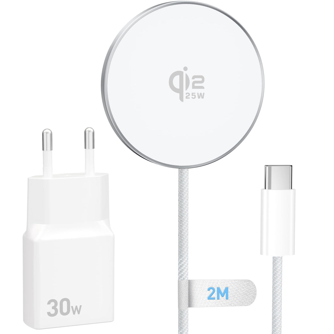 25W Wireless Charger für Magsafe mit 30W USB C Ladegerät für iPhone 17 17e 16 16e 15 14 13 12 Pro Ma