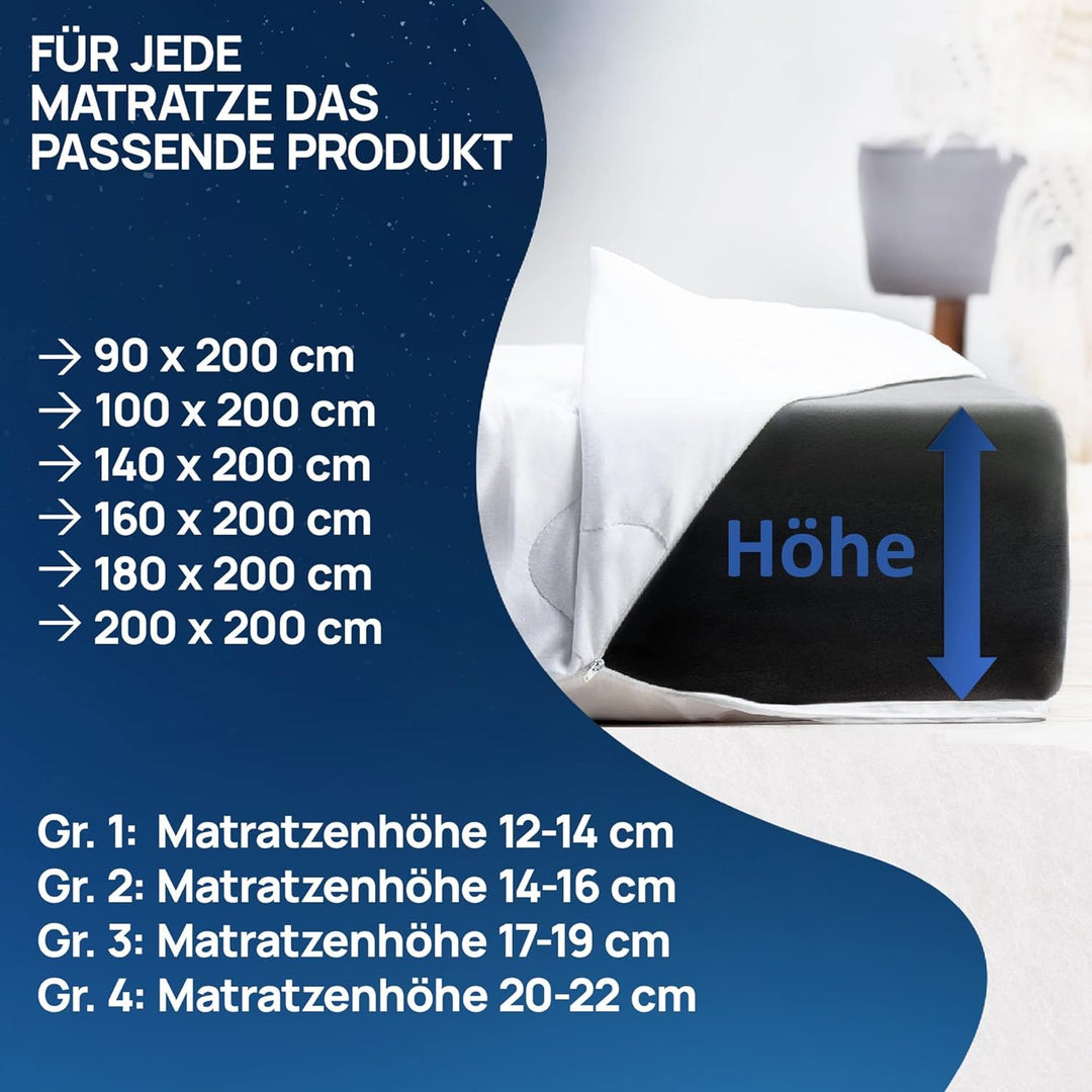 LILENO HOME Matratzenbezug 180x200 cm Reissverschluss - waschbarer Matratzenschoner aus Microfaser i