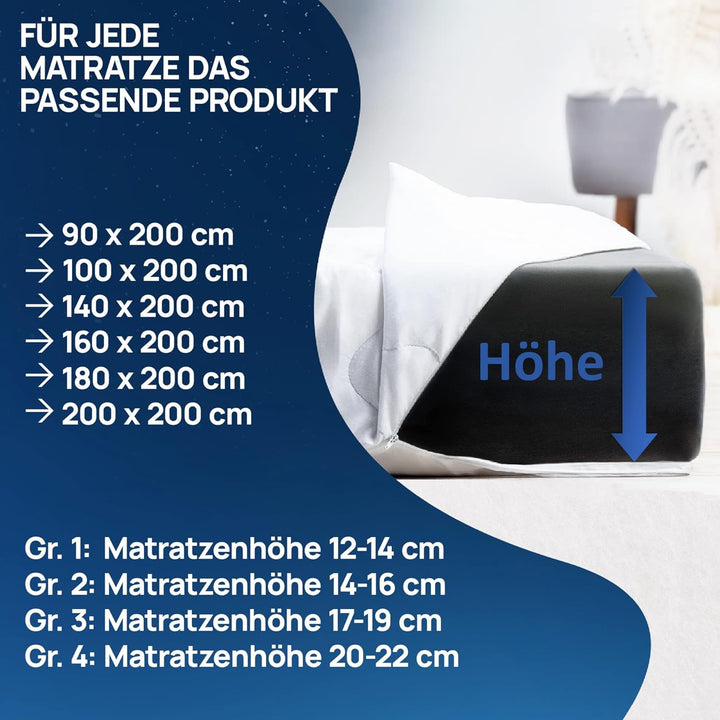 LILENO HOME Matratzenbezug 180x200 cm Reissverschluss - waschbarer Matratzenschoner aus Microfaser i