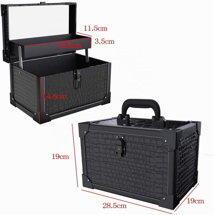 ANGNYA Kosmetikkoffer mit Spiegel Schminkkoffer Beauty Case 2 Ebenen mit Schlüssel elegant und klass