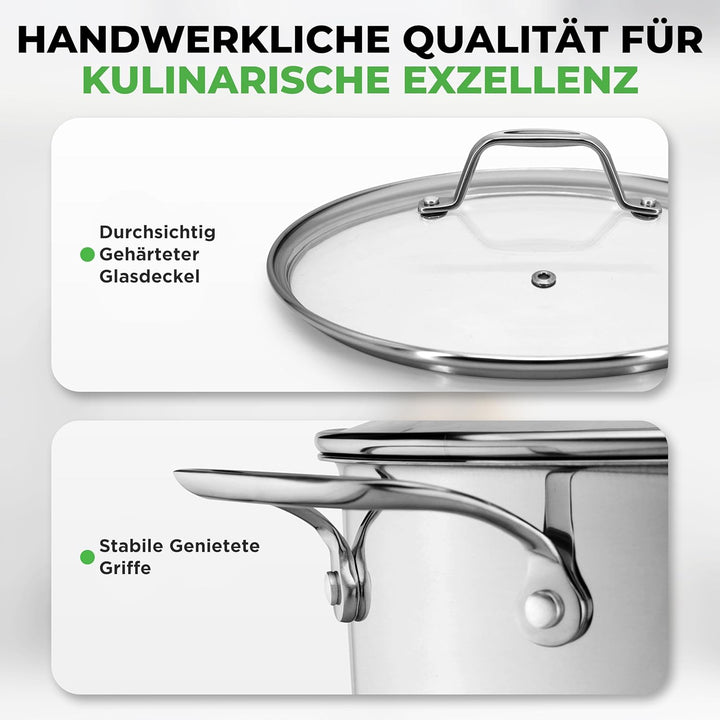 NutriChef NCSP20 Edelstahl-Suppentopf – 18/8 lebensmittelechter Edelstahl, strapazierfähig, Induktio