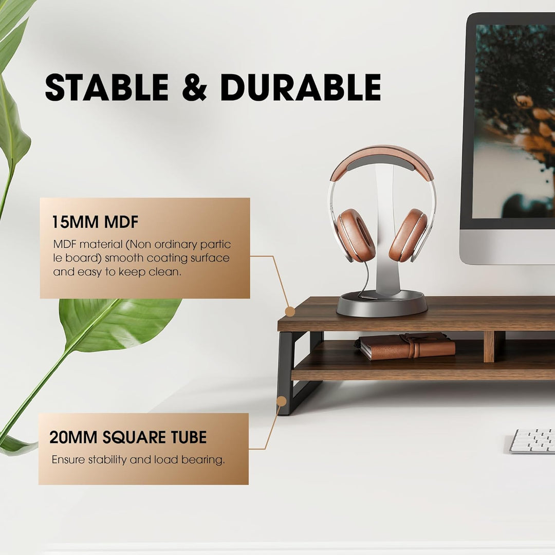 Fenge Dual Monitorständer Riser 108cm Grosse Computer Bildschirmständer für PC/Laptop/Fax/Drucker/TV