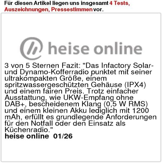 infactory Kurbelradios: Solar- und Dynamo-Koffer-Radio mit LED-Licht, SOS, Powerbank-Funktion (Solar