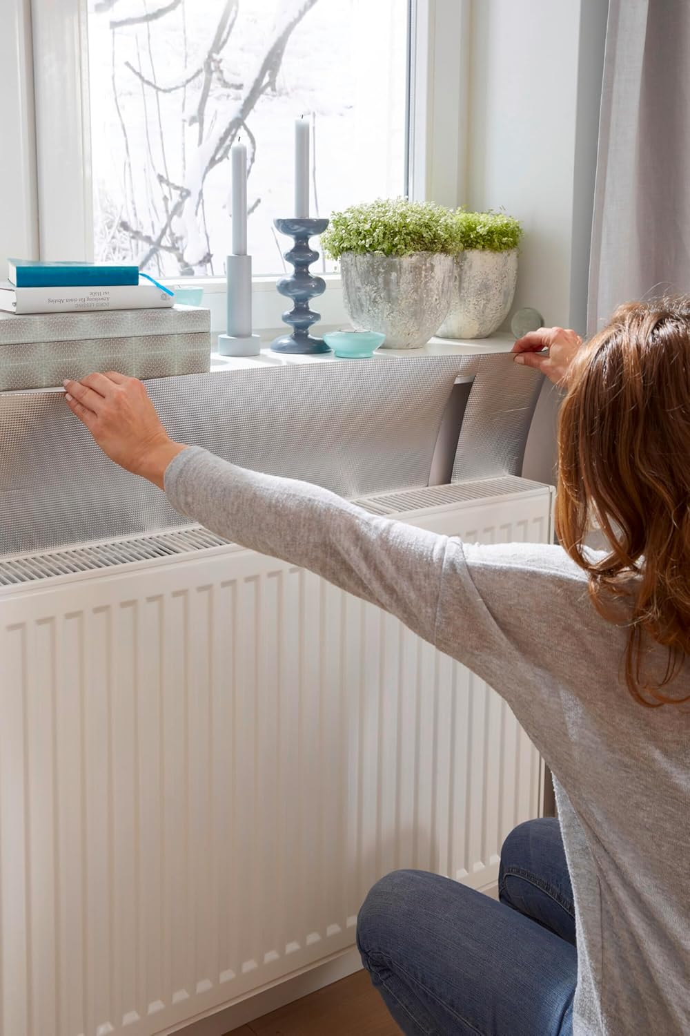 tesamoll Reflektorfolie für Heizkörper im 2er Pack - Isolierfolie für die Heizung - Reflektionsfolie