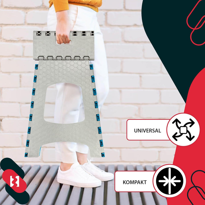KOTARBAU® Tritthocker klappbar - 44 cm - Klappstuhl - Sitzhocker - Klapphocker - rutschfest & Stands