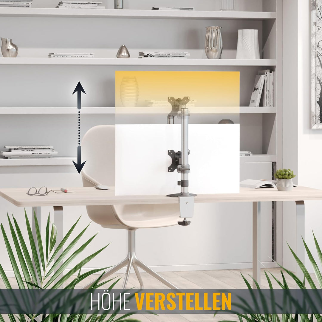RICOO Monitor Halterung Tisch, VESA Tischhalterung für 13-30 Zoll, Monitorhalterung 1 Monitor Arm TS