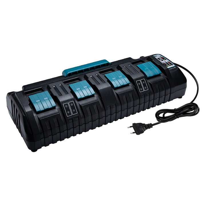 Hipoke DC18SF 4-Port Lithium-Ladegerät Kompatibel mit Makita 14,4V 18V 20V Akku BL1430 BL1450 BL1440