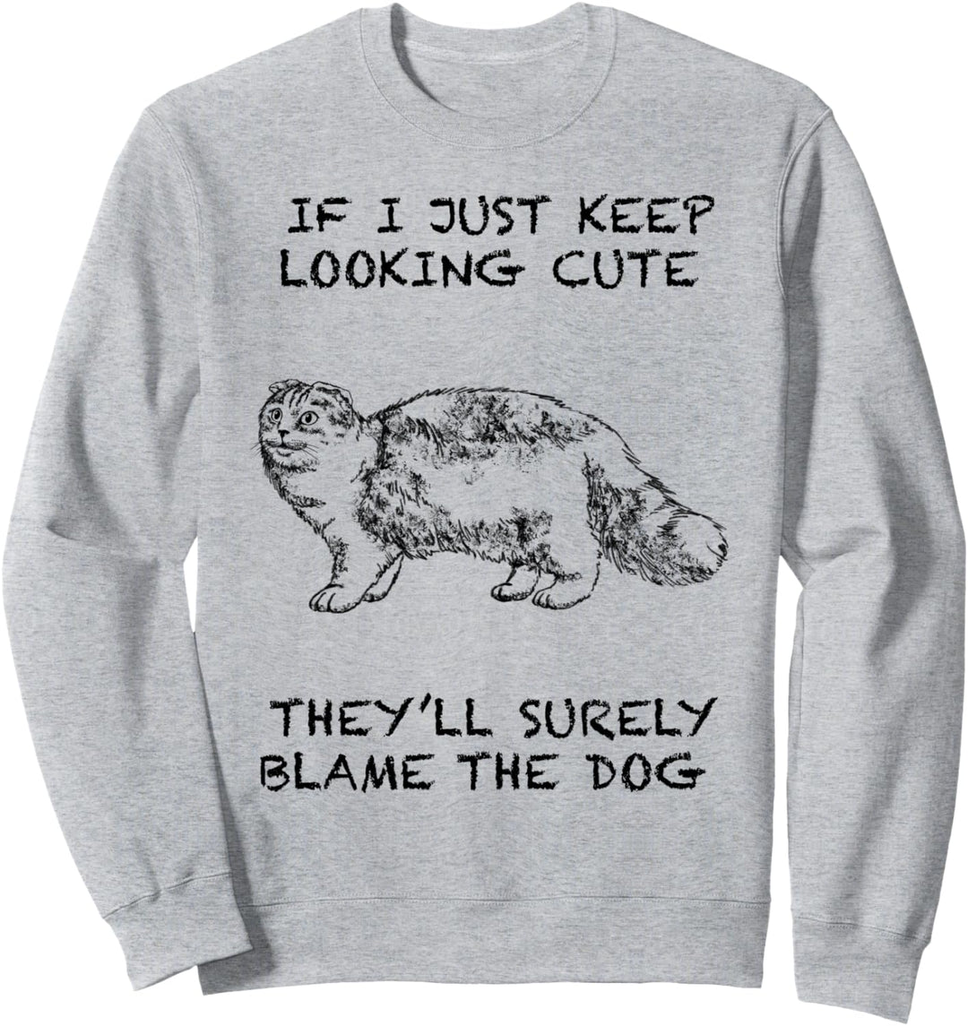 Scottish Fold Lustige Katze Zitat Hand gezeichnete Kunst Sweatshirt