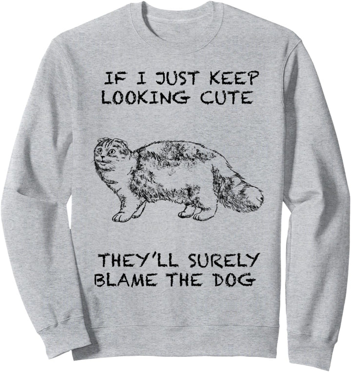 Scottish Fold Lustige Katze Zitat Hand gezeichnete Kunst Sweatshirt