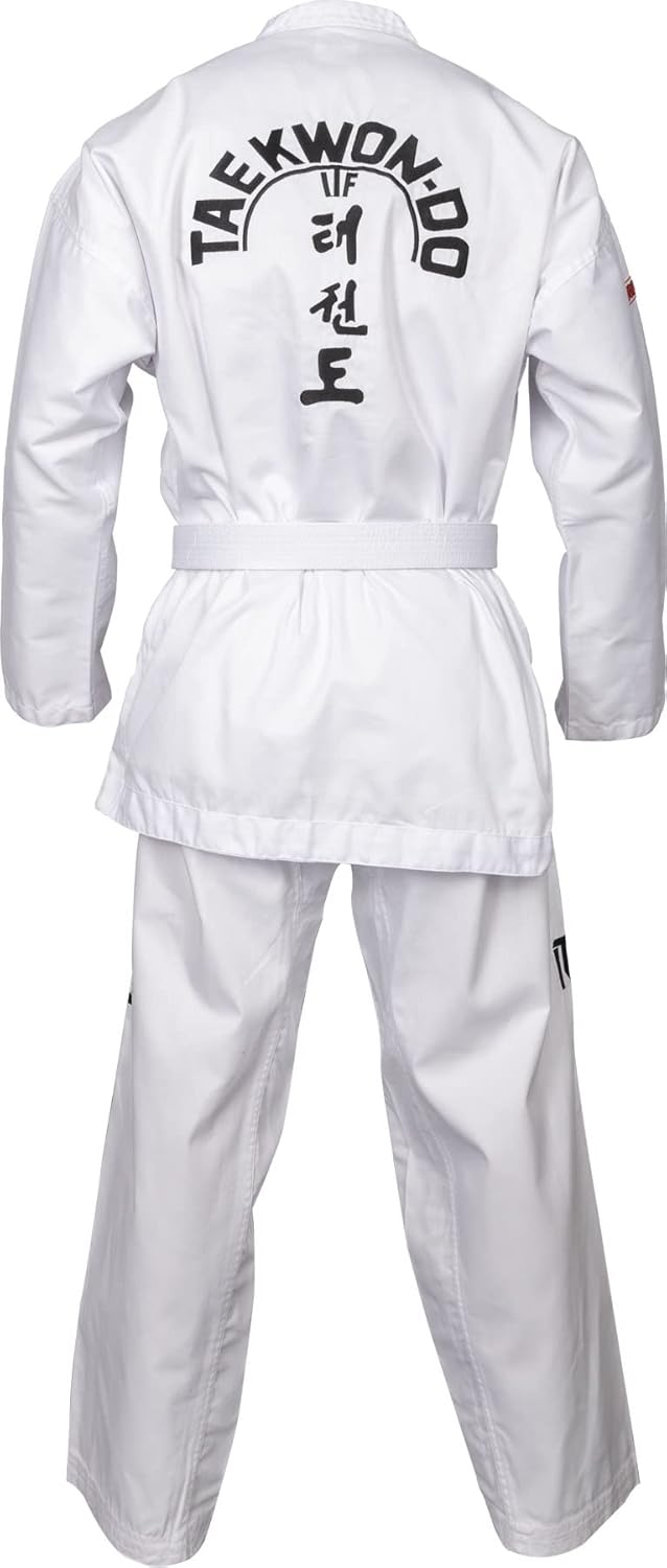 TOP TEN Taekwon-Do Dobok Kyong| Kampfsportanzug | ITF approved | TKD Uniform 110 cm, Schlupfjacke We
