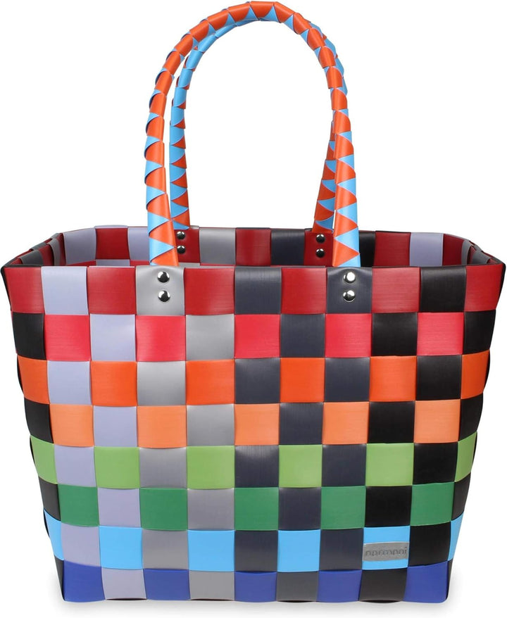 normani Einkaufstasche geflochten mit Henkeln - Tragetasche extra robust Farbe Classic/Fruit Classic