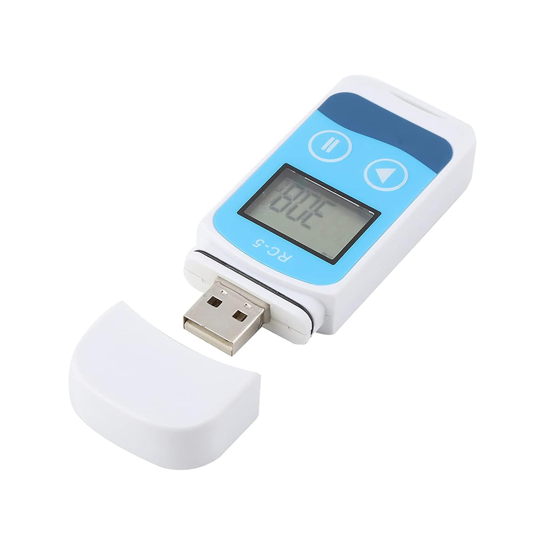 FTVOGUE Tragbarer Temperatur-Datenlogger Mini Temp Recorder Anzeige LCD Display 32000 Punkte U Disk
